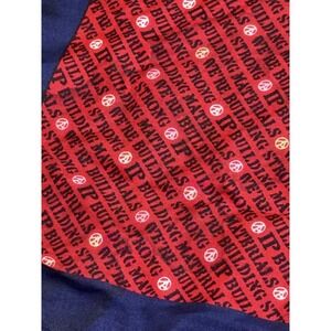 Vtg‎ Scarf Made In Italy IP Building Materials 100% Silk Red White Blue Font